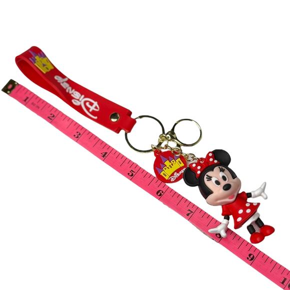 Disney Minnie Mouse Wristband Keychain Key Clip Purse Fob Backpack Polka Dot New - Picture 4 of 5